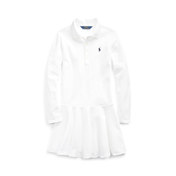 Stretch Cotton Mesh Polo Dress Girls 7-16 1