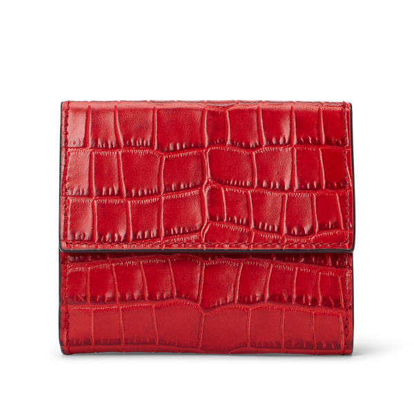 Scarlet Leather Compact Wallet Polo Ralph Lauren 2