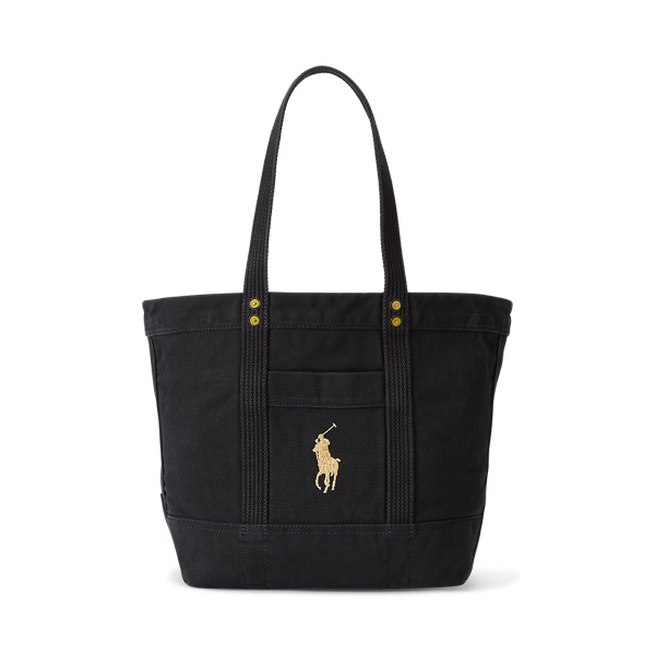 Canvas Gold Pony Tote Polo Ralph Lauren 1