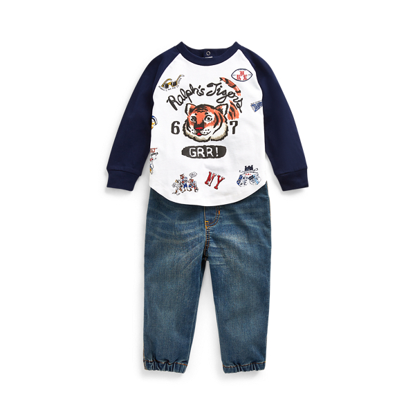 T-shirt pantalon de jogging denim Baby Boy en 1