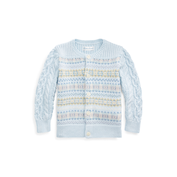 Aran-Knit Fair Isle Cardigan Baby Boy in 1