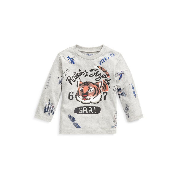 Cotton Long-Sleeve Graphic Tee Baby Boy 1