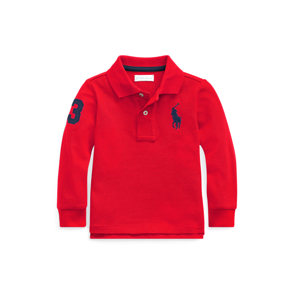 Cotton Mesh Long-Sleeve Polo Baby Boy 1