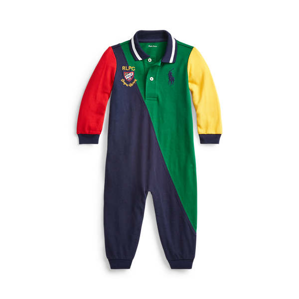 Cotton Mesh Polo Coverall Baby Boy 1