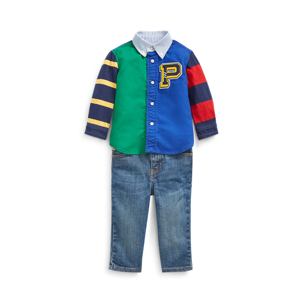 Cotton Shirt, Belt & Jean Set Baby Boy in 1