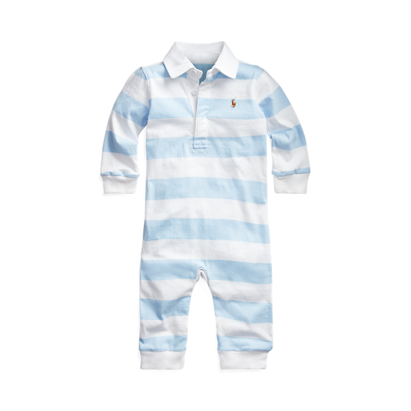Striped Cotton Rugby Coverall Baby Boy 1