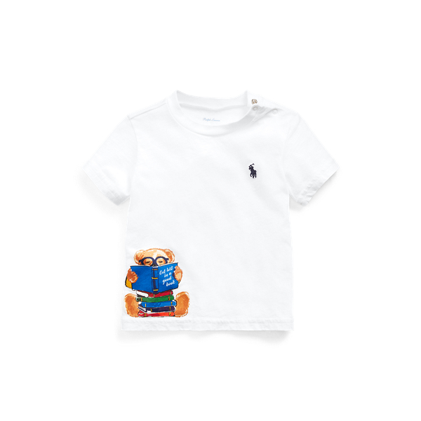 Camiseta en punto jersey&nbsp;con Polo Bear leyendo Baby Boy en 1