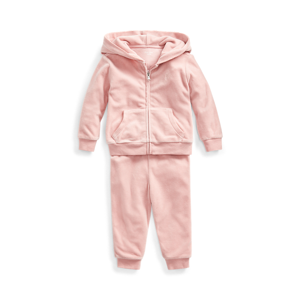 Velour Hoodie & Jogger Set Baby Girl 1