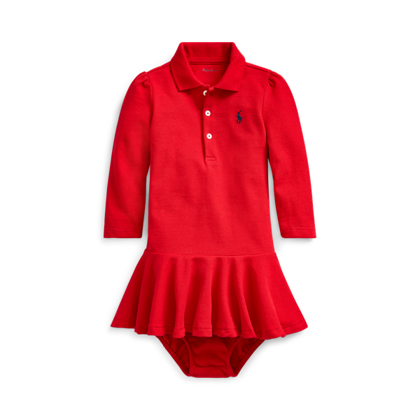 Stretch Cotton Mesh Polo Dress Baby Girl in 1