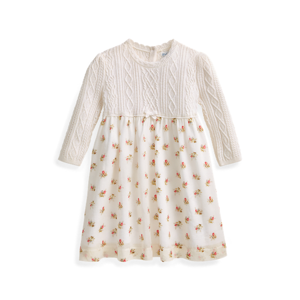 Aran-Knit Sweater Dress Baby Girl em 1