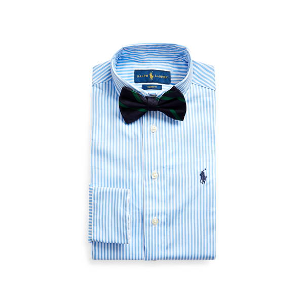 Blue Multi Slim Fit Striped Cotton Dress Shirt Boys 2-7 2