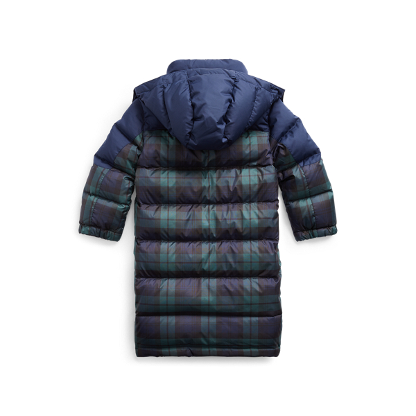 Blackwatch Tartan Down Hooded Coat Boys 2-7 2