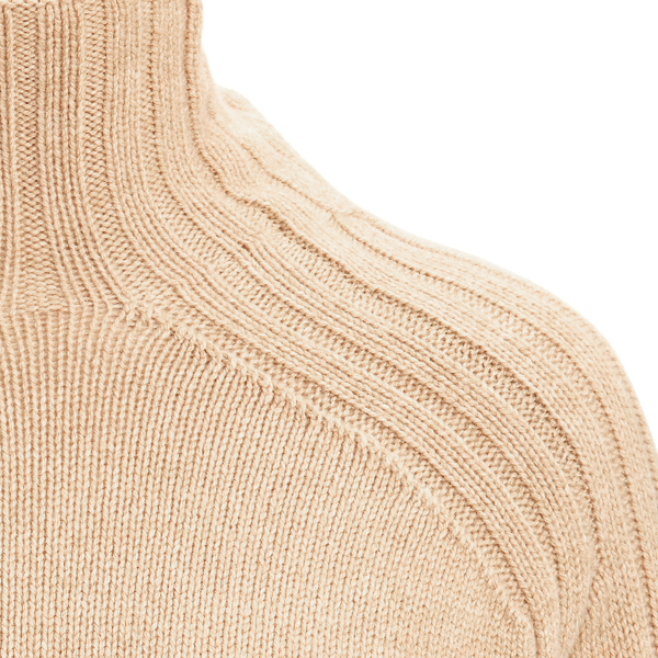 Camel Melange Ribbed Turtleneck Jumper Polo Ralph Lauren 7
