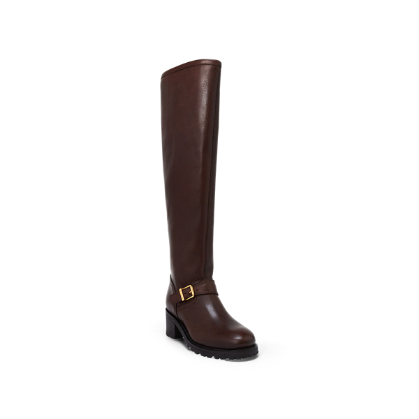 Chocolate Patsie Leather Boot Polo Ralph Lauren 2
