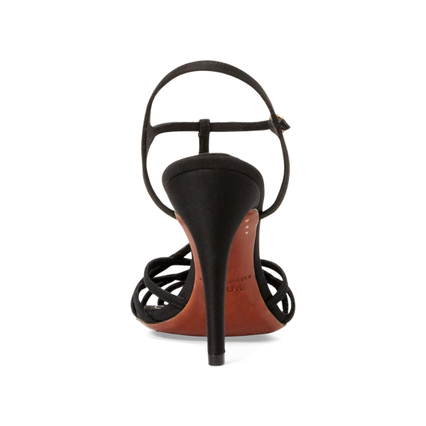 Black Freida Satin Sandal Polo Ralph Lauren 3