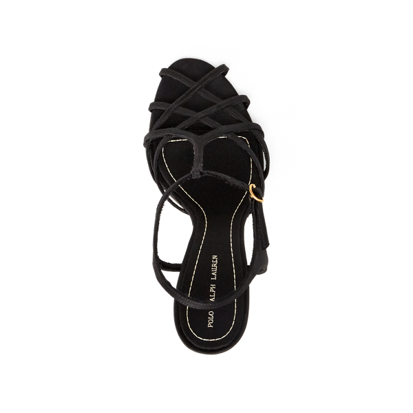 Black Freida Satin Sandal Polo Ralph Lauren 4