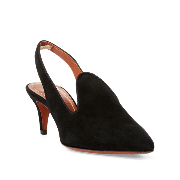 Black Stacy Suede Pump Polo Ralph Lauren 3