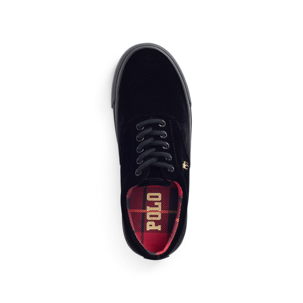 Black Bryn Velvet Trainer Polo Ralph Lauren 4