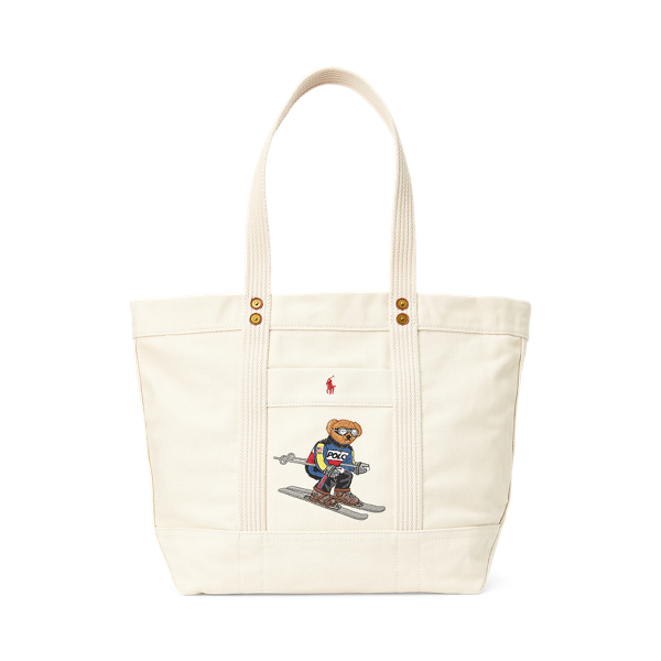 Bolso tote mediano de loneta con Polo Bear