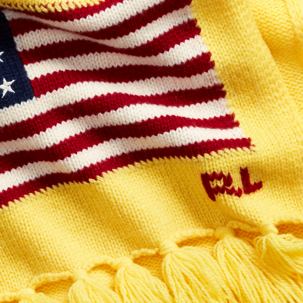 Yellow Flag Merino Wool Scarf Polo Ralph Lauren 3
