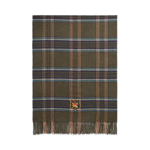 Sciarpa in lana motivo tartan con applicazione Polo Ralph Lauren in 1
