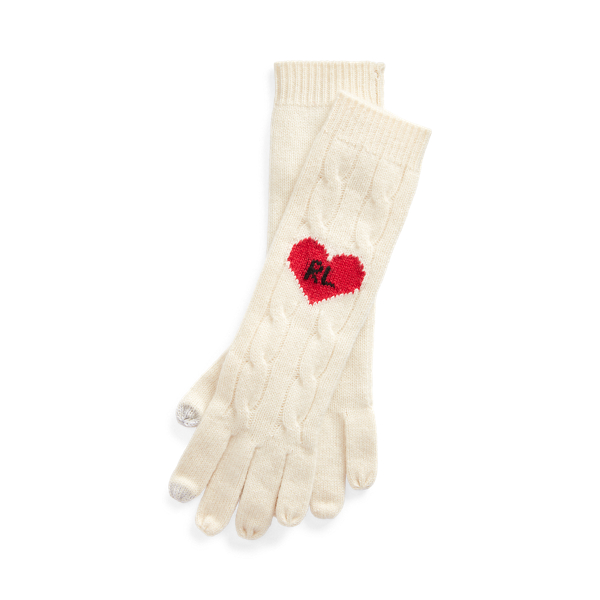 Cable-Knit Wool-Blend Gloves Polo Ralph Lauren 1