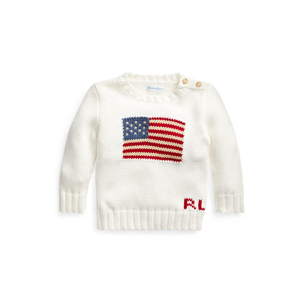 Flag Cotton Jumper for Baby Boy Ralph Lauren CL