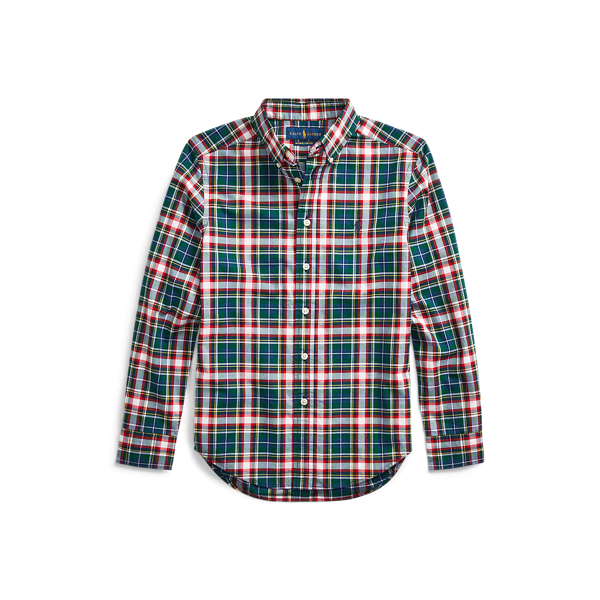 Red/White Multi Plaid Cotton Poplin Shirt Boys 8-20 1