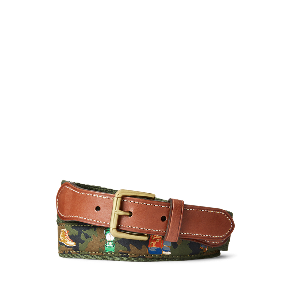 Cintur&oacute;n de algod&oacute;n y piel, Polo Bear y camuflaje Boys en 1