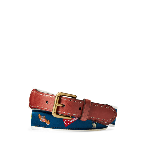 Webbed Cotton Leather Belt for Boys Ralph Lauren CL