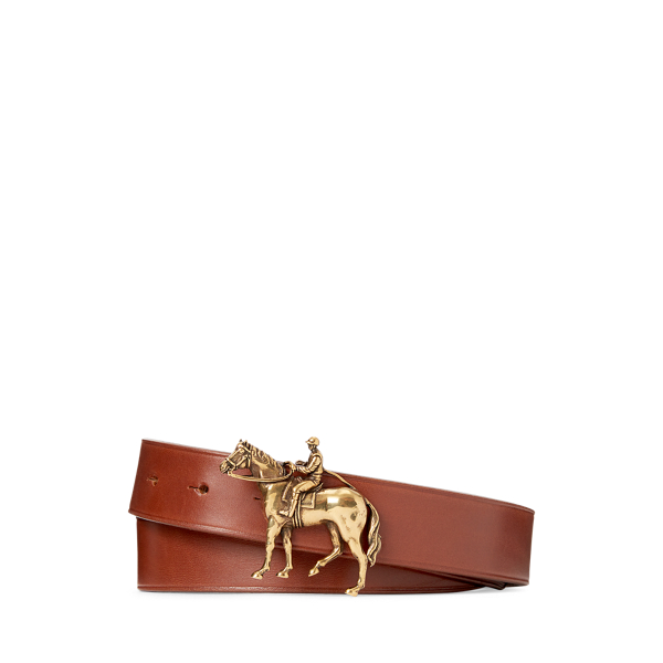 Ceinture en cuir &agrave; plaque cheval Purple Label en 1