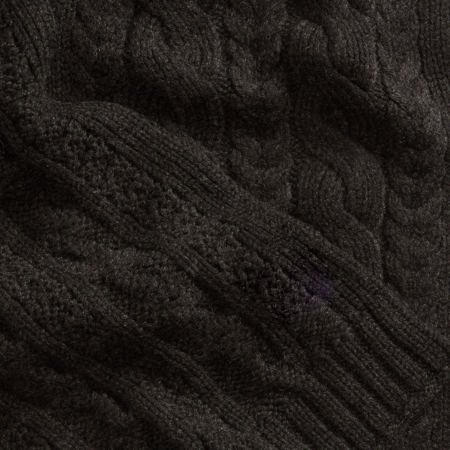 Мужской шарф Ralph Lauren Cable-Knit Cashmere, цвет: Угольный — фото 1