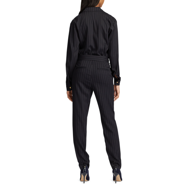 Navy Multi Pinstripe Jumpsuit Lauren 4