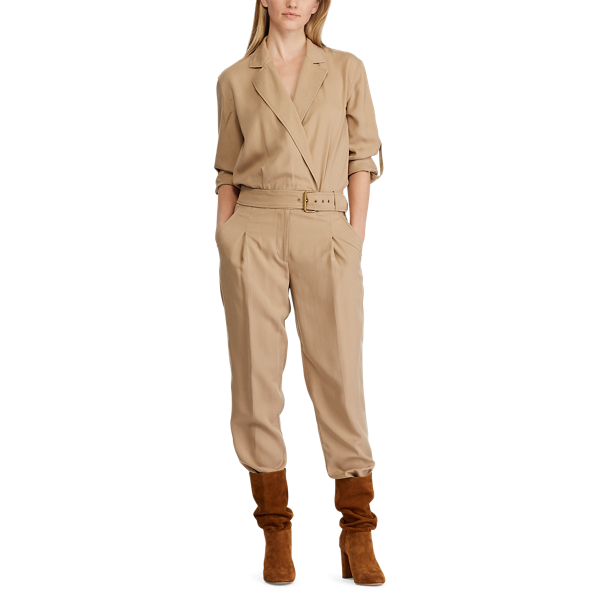 Spring Khaki Twill Jumpsuit Lauren 3
