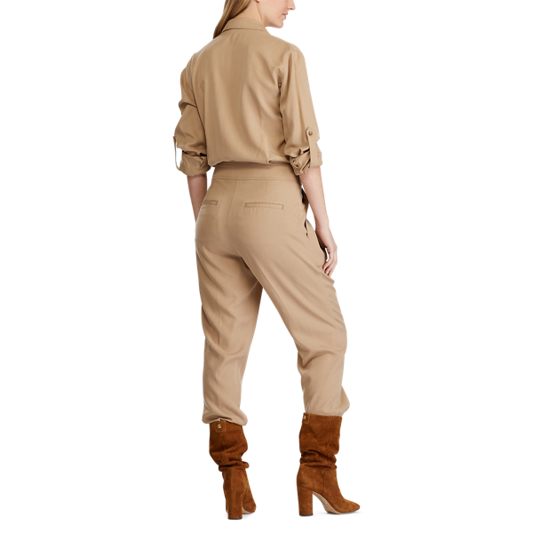 Spring Khaki Twill Jumpsuit Lauren 5