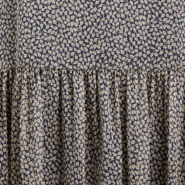 Georgette-Stufenrock mit Druck Lauren in Lauren-Navy/Taupe 6