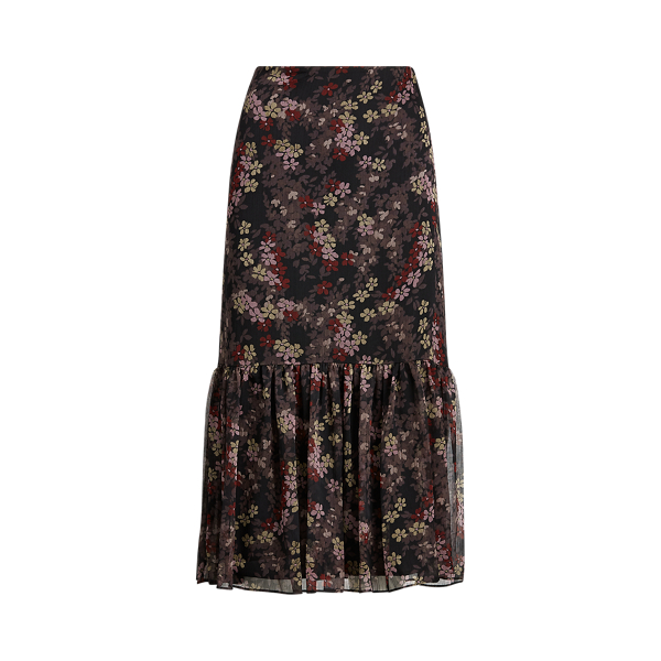 Floral-Print Georgette Skirt Lauren 1