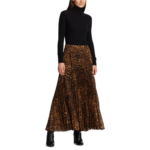 Polo Black Multi Pleated Georgette Skirt Lauren 3