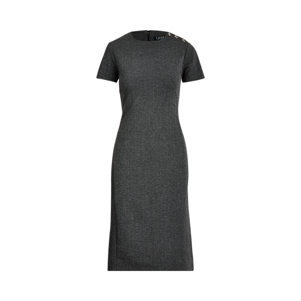 Shoulder-Button Knit Dress Lauren 1