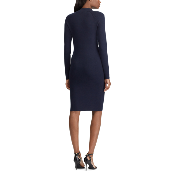 Lauren Navy Cotton-Blend Sweater Dress Lauren 5
