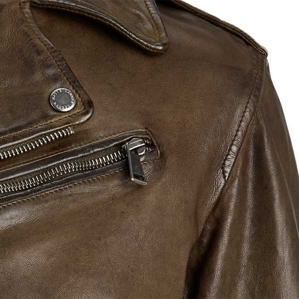 Bristol Olive Tumbled Leather Jacket Lauren 6
