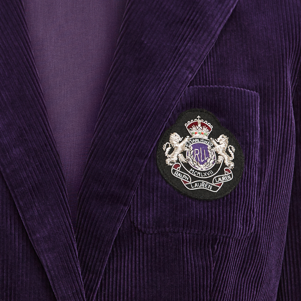 Plum Wine Bullion-Patch Corduroy Blazer Lauren 6