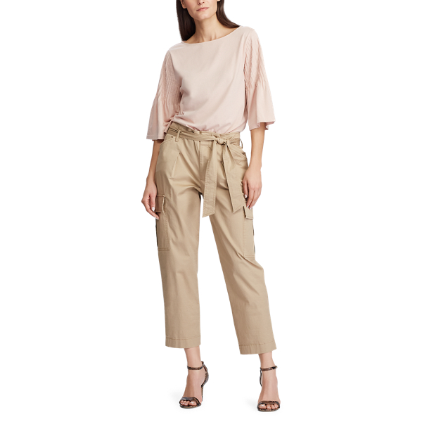 Pasadena Blush Pintuck-Sleeve Jersey Top Lauren 2