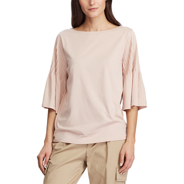 Pasadena Blush Pintuck-Sleeve Jersey Top Lauren 3
