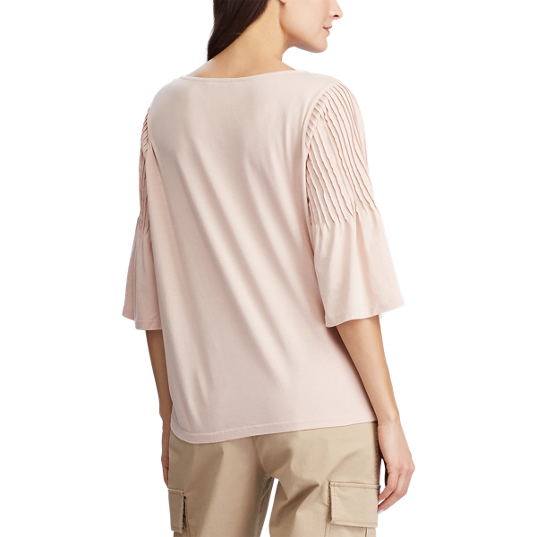 Pasadena Blush Pintuck-Sleeve Jersey Top Lauren 4