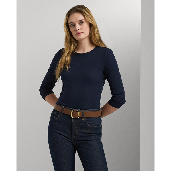 Cotton-Blend Long-Sleeve Top