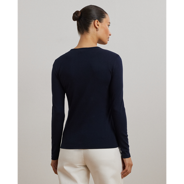 Cotton-Blend Long-Sleeve Top