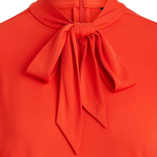 Sporting Orange Jersey Tie-Neck Top Lauren 7