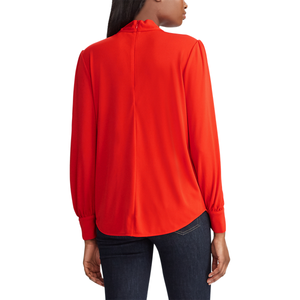 Sporting Orange Jersey Tie-Neck Top Lauren 5