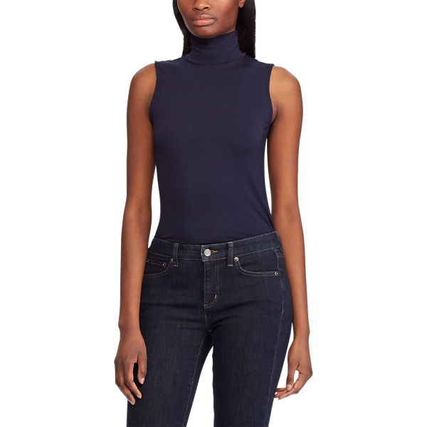 Lauren Navy Sleeveless Turtleneck Top Lauren 3
